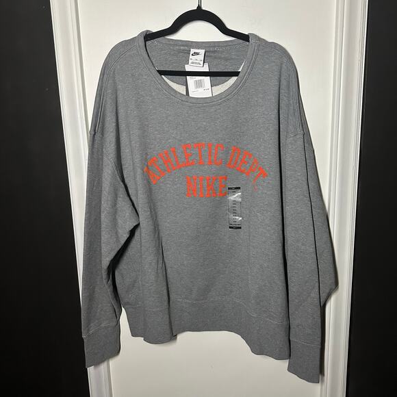 Nike Sportswear Trend Fleece Gray Athletic Pullover Crewneck NWT Size XXL Men's - Picture 3 of 16